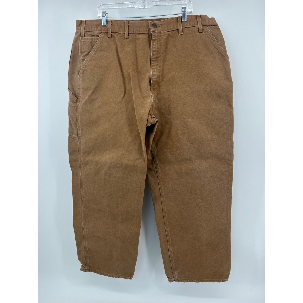 Carhartt B11 BRN Carpenter Pants Mens 44x30 Brown Duck Canvas Made in USA